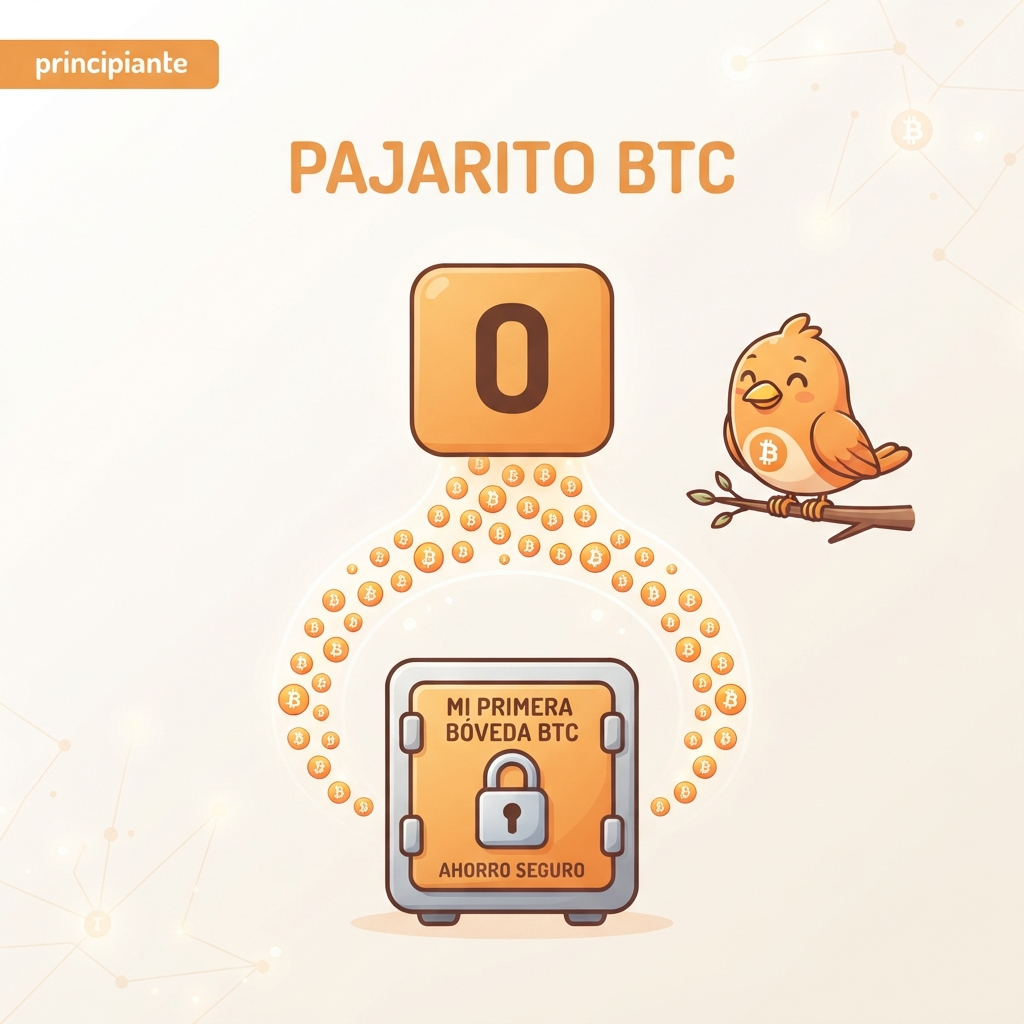 Ilustración de un bloque cuadrado con el número 0 del cual salen 50 unidades hacia una caja cerrada con candado. Fondo claro cálido, estilo vectorial naranja. Etiqueta nivel principiante.