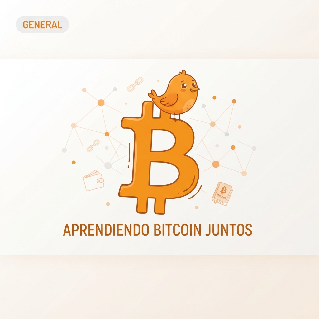Símbolo de Bitcoin en naranja sobre fondo claro rodeado por figuras que representan a la comunidad