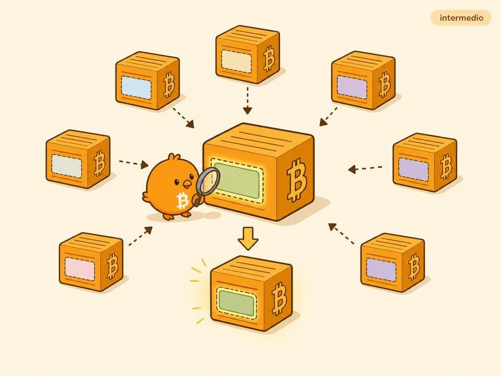 Ilustración de un bloque de Bitcoin con su campo de versión resaltado, mostrando cómo los mineros señalan mejoras del protocolo