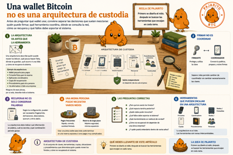Una wallet Bitcoin no es una arquitectura de custodia