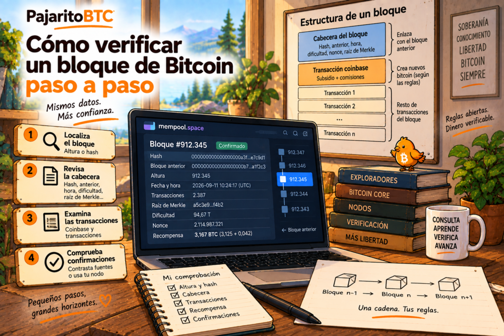 Cómo verificar un bloque de Bitcoin paso a paso