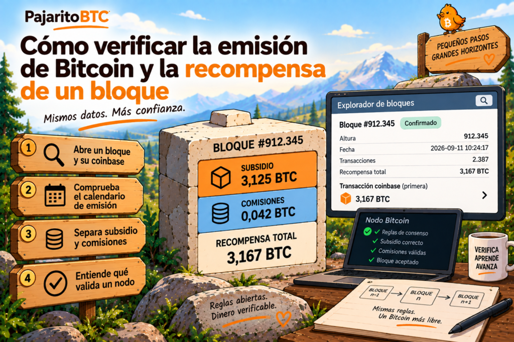 Cómo verificar la emisión de Bitcoin y la recompensa de un bloque