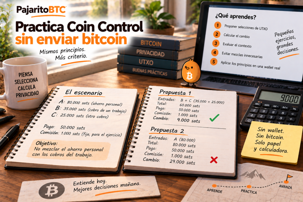 Practica Coin Control sin enviar bitcoin