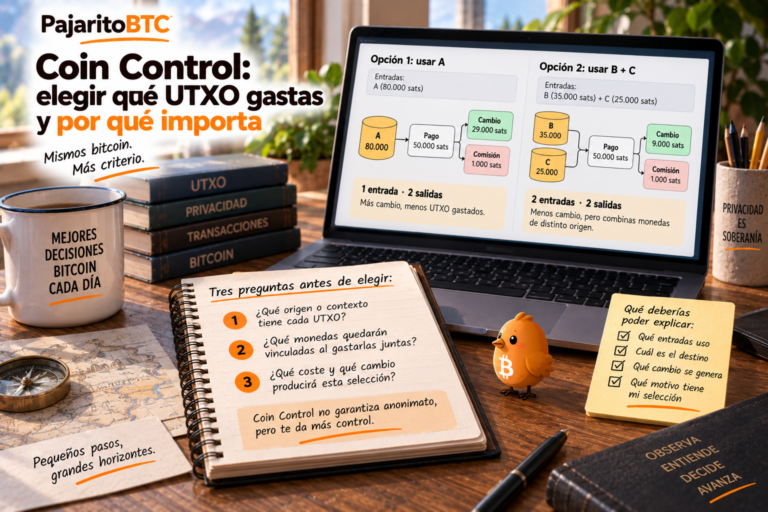 Coin Control: elegir qué UTXO gastas y por qué importa