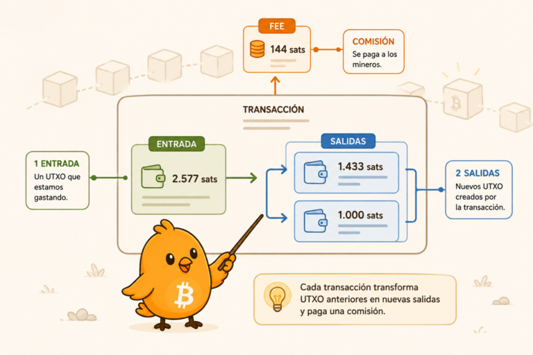Cómo leer una transacción Bitcoin en mempool.space paso a paso