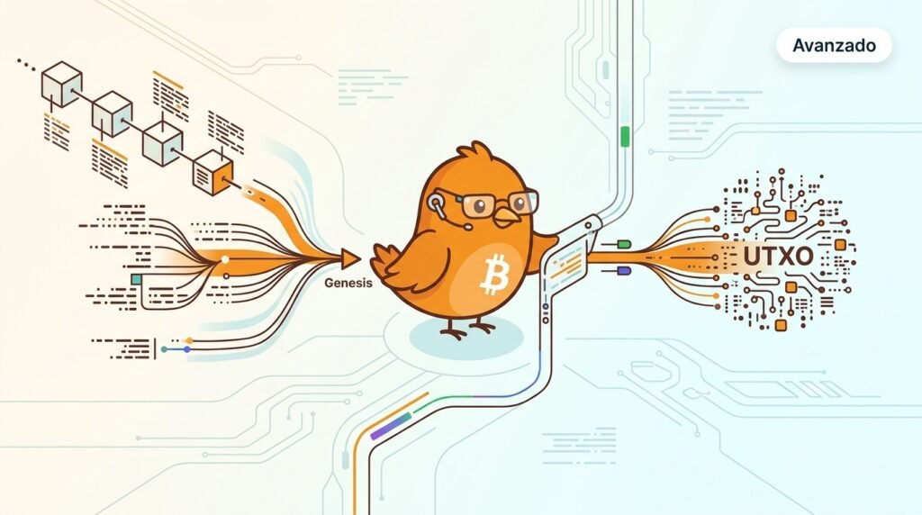 Pajarito compara dos rutas de sincronización de Bitcoin: una validación histórica desde el génesis y otra iniciada con un snapshot UTXO, que convergen en el mismo estado verificado.