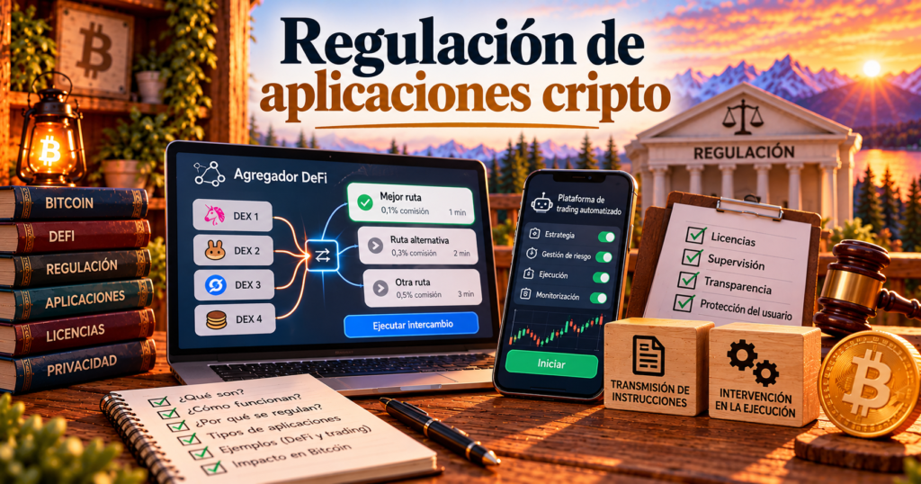 Regulación de aplicaciones cripto, agregadores DeFi y plataformas de negociación
