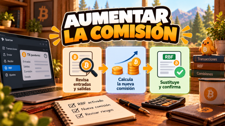 Pajarito explica cómo sustituir una transacción Bitcoin pendiente mediante RBF.