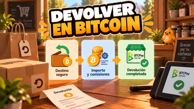 Pajarito explica cómo acordar y verificar una devolución de un pago Bitcoin.