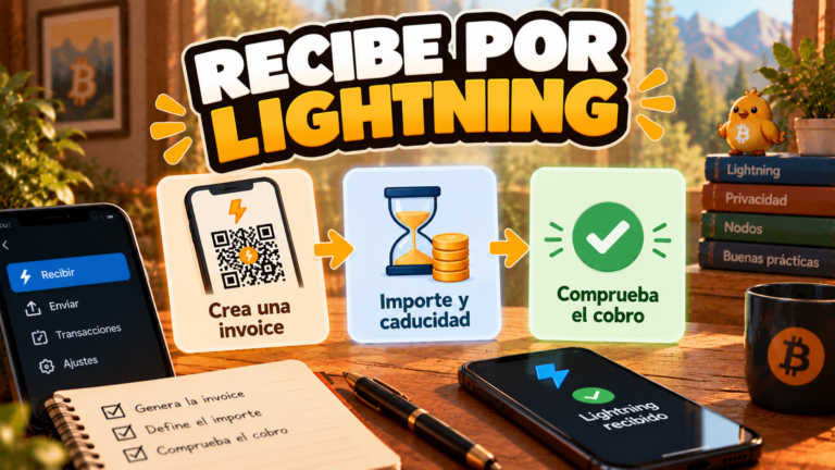 Pajarito muestra el proceso para recibir y comprobar un pago Lightning.